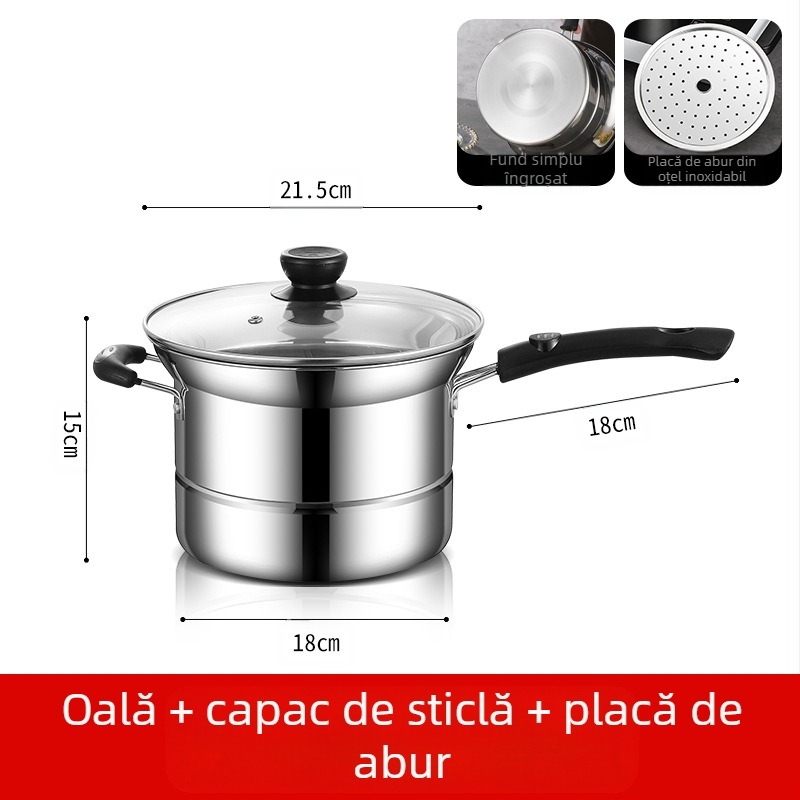 Friteuză din oțel inoxidabil transfrontalieră Amazon, oală multifuncțională pentru supă, oală pentru aburire și fierbere, oală pentru tăiței, cadou en-gros