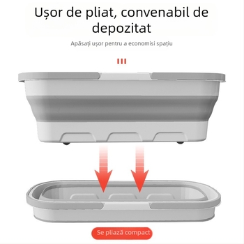 Găleată pliabilă din silicon portabilă pentru pescuit, portabilă, multifuncțională, pentru uz casnic, spălat mâini libere, cu găleată