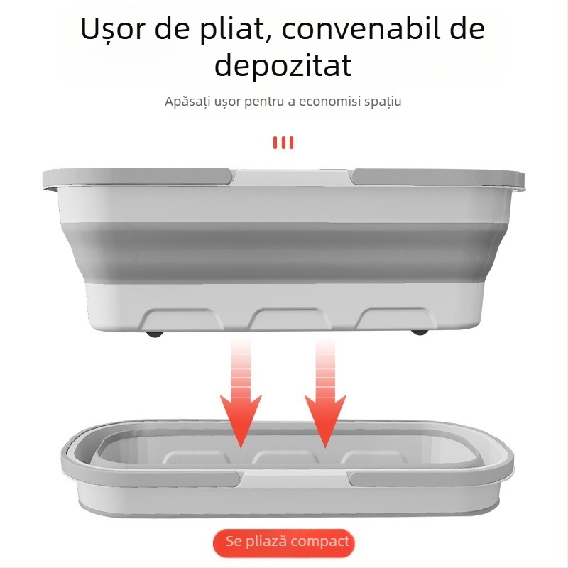 Găleată pliabilă din silicon portabilă pentru pescuit, portabilă, multifuncțională, pentru uz casnic, spălat mâini libere, cu găleată