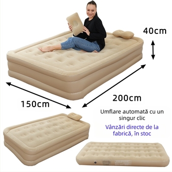 Saltea gonflabilă transfrontalieră nouă pentru exterior, pat gonflabil din PVC, cu pompă încorporată, saltea gonflabilă automată simplă și dublă