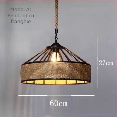 Iurtă mongolă în stil industrial vintage, candelabru din frânghie de cânepă, magazin de haine din ratan, magazin de grătar, magazin de oale fierbinți, preparare pentru cafenea