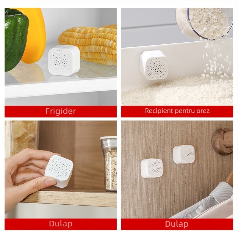 Deodorant portabil nou cu carbon activ pentru frigider, cu dublă utilizare, portabil și pastă, pentru dulap de bucătărie, cutie mini deodorant portabilă, pachet de 6