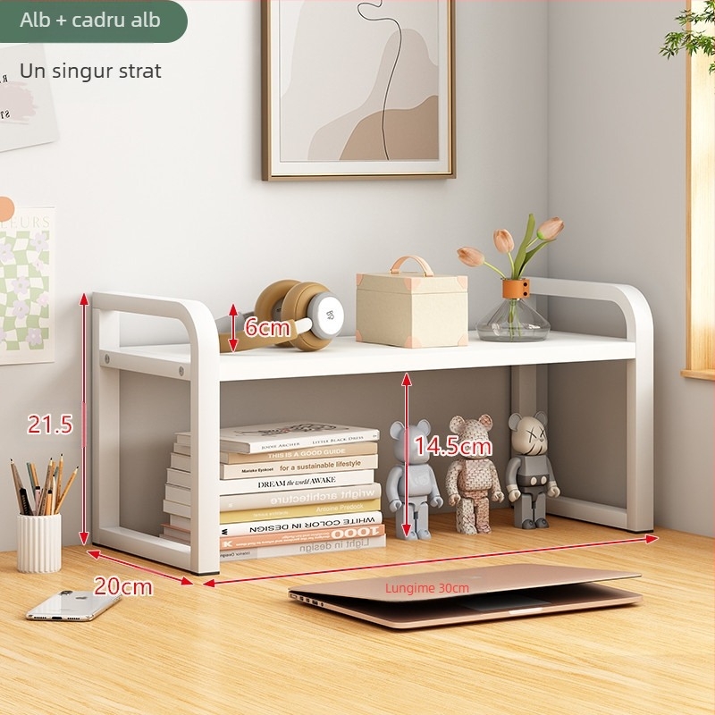 Raft de cărți reglabil, înalt, pentru birou, depozitare multistrat, raft de cărți pentru acasă, raft de cărți integrat pentru perete și podea, raft de cărți pentru desktop