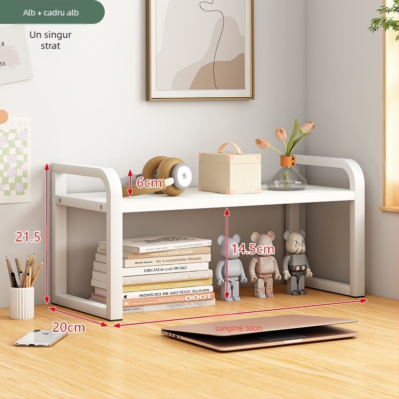 Raft de cărți reglabil, înalt, pentru birou, depozitare multistrat, raft de cărți pentru acasă, raft de cărți integrat pentru perete și podea, raft de cărți pentru desktop