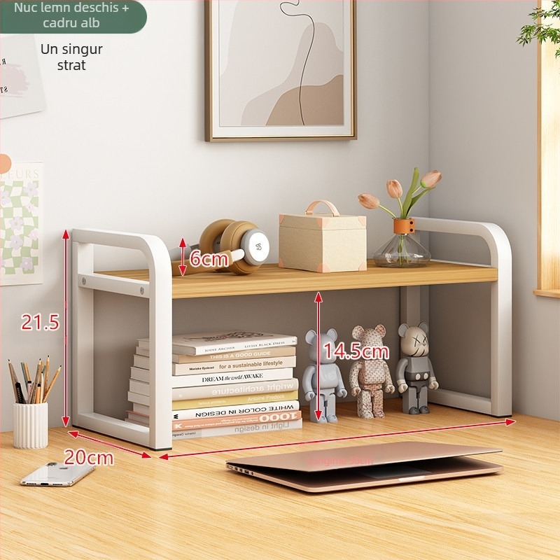 Raft de cărți reglabil, înalt, pentru birou, depozitare multistrat, raft de cărți pentru acasă, raft de cărți integrat pentru perete și podea, raft de cărți pentru desktop