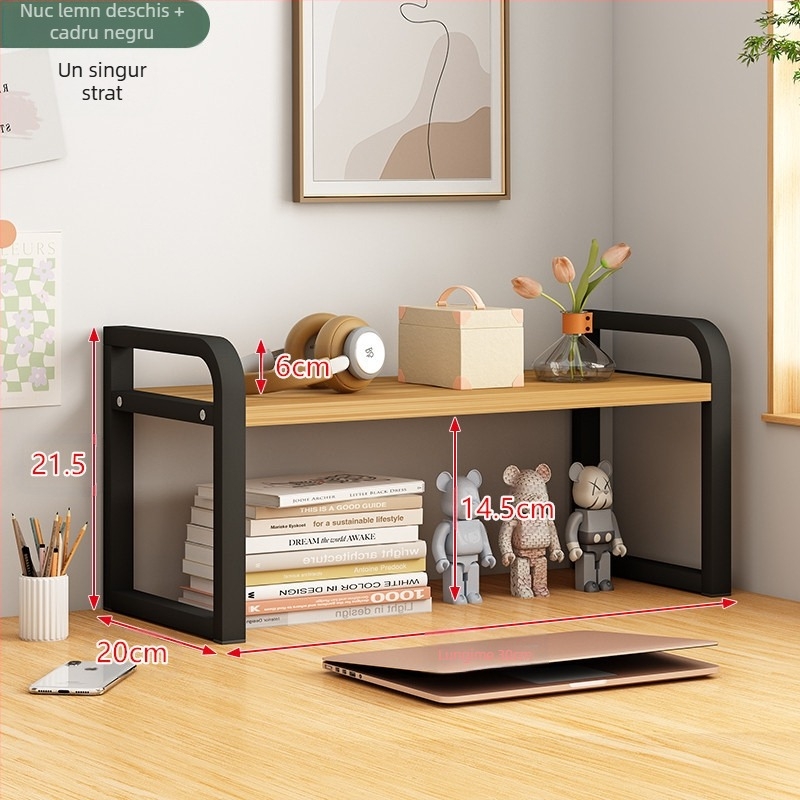 Raft de cărți reglabil, înalt, pentru birou, depozitare multistrat, raft de cărți pentru acasă, raft de cărți integrat pentru perete și podea, raft de cărți pentru desktop