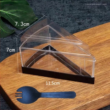 Cupă de mousse îngroșată triunghi de unică folosință PS din plastic dur pentru budincă, jeleu, înghețată, desert, tort, cutie