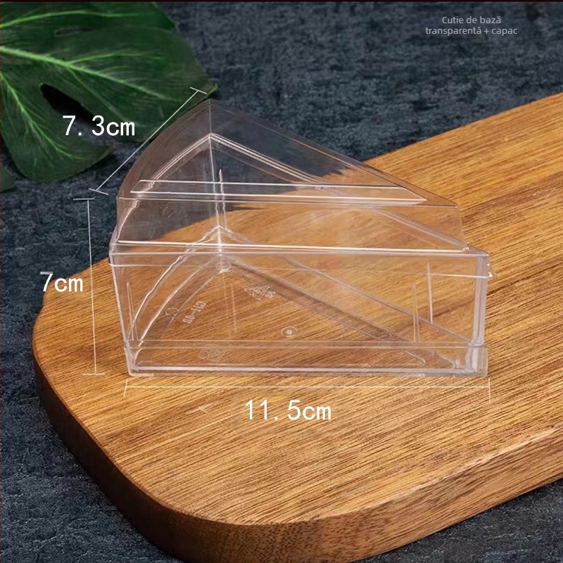 Cupă de mousse îngroșată triunghi de unică folosință PS din plastic dur pentru budincă, jeleu, înghețată, desert, tort, cutie