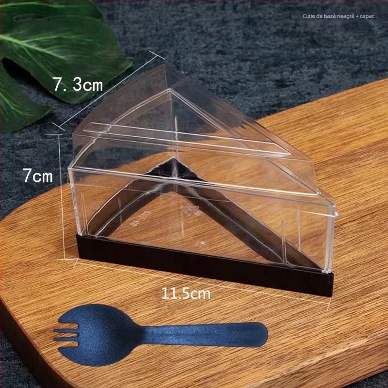 Cupă de mousse îngroșată triunghi de unică folosință PS din plastic dur pentru budincă, jeleu, înghețată, desert, tort, cutie