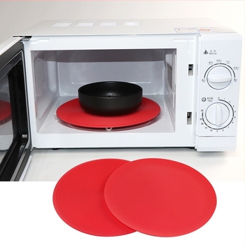Covoraș rotund îngroșat de 10 inch, 12 inch, pentru cuptorul cu microunde, din silicon, antiderapant, pentru aragaz cu inducție la temperatură înaltă, covoraș pentru oală