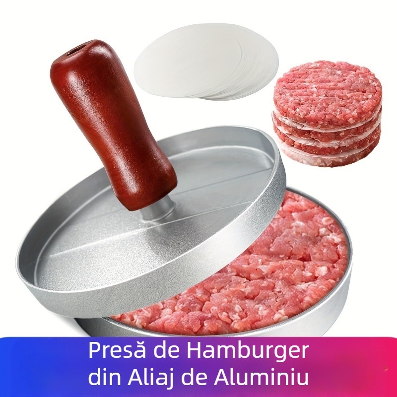 Presă manuală pentru hamburgeri, cea mai bine vândută de pe Amazon, matriță pentru burgeri, presă rotundă pentru chiftele, din aliaj de aluminiu, pentru hamburgeri