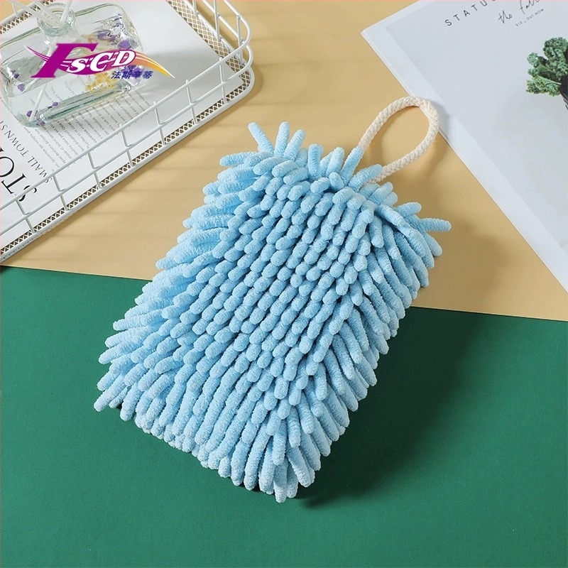 Prosop de mână agățat, absorbant, cu uscare rapidă, drăguț, prosop de bucătărie, Chenille, pătrat, prosop îngroșat, batistă