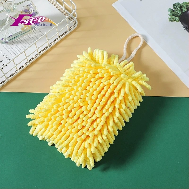 Prosop de mână agățat, absorbant, cu uscare rapidă, drăguț, prosop de bucătărie, Chenille, pătrat, prosop îngroșat, batistă