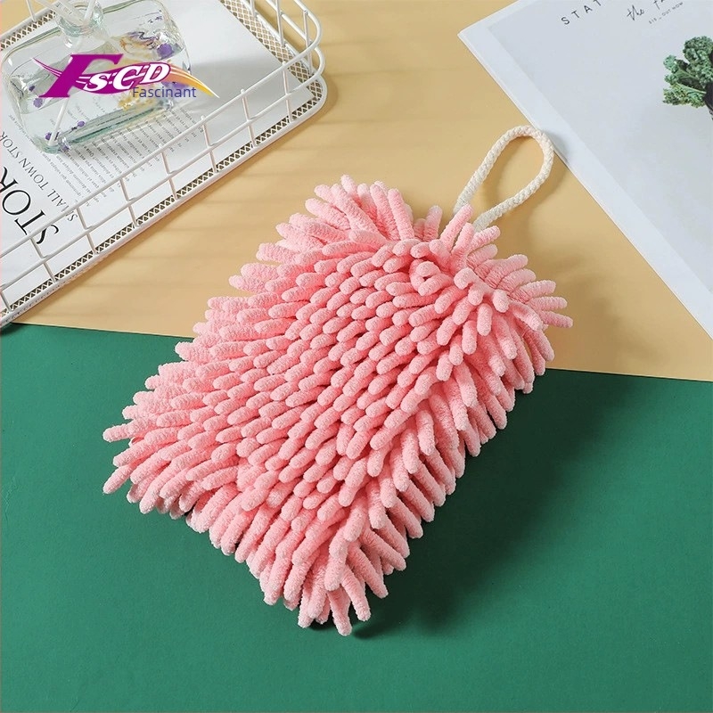 Prosop de mână agățat, absorbant, cu uscare rapidă, drăguț, prosop de bucătărie, Chenille, pătrat, prosop îngroșat, batistă