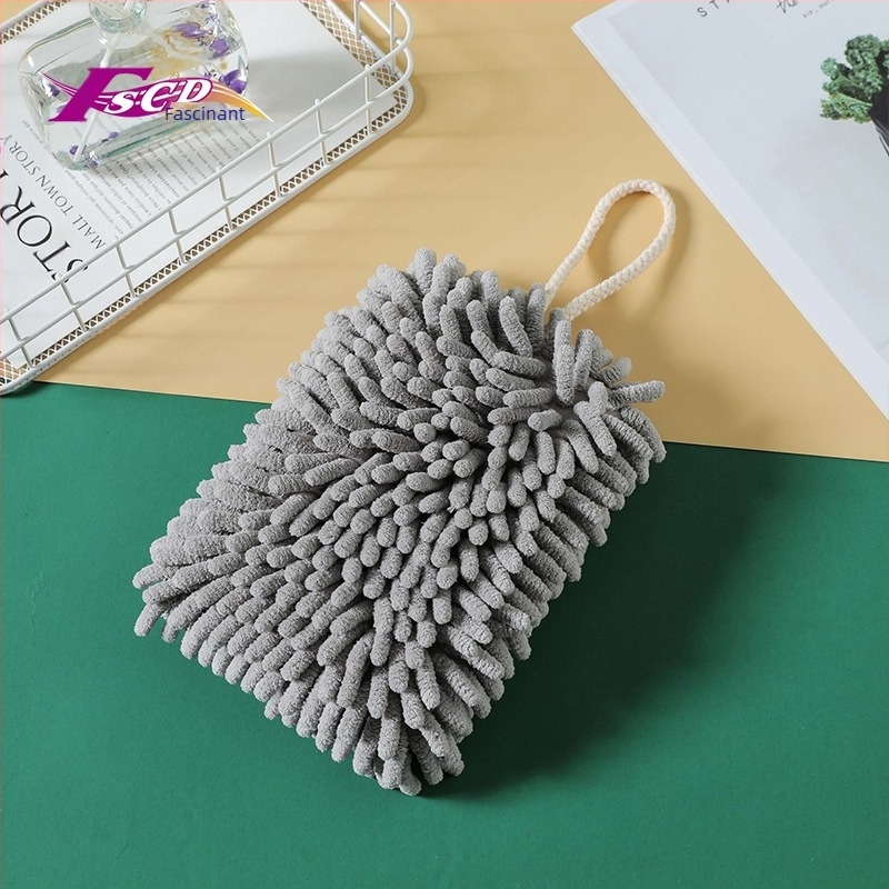 Prosop de mână agățat, absorbant, cu uscare rapidă, drăguț, prosop de bucătărie, Chenille, pătrat, prosop îngroșat, batistă