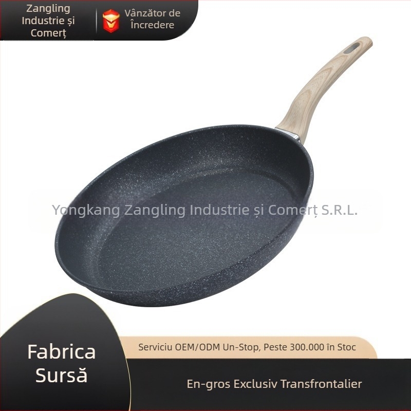 Tigaie antiaderentă din piatră vulcanică Maifan, tigaie de uz casnic pentru friptură, tigaie pentru clătite, tigaie pentru ouă, tigaie pentru clătite, aragaz cu inducție