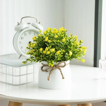 Ornamente mici cu plante în ghiveci pentru sufragerie, flori artificiale, plante decorative pentru casă, plante verzi simulate, respirația bebelușului, decorare cu plante verzi artificiale