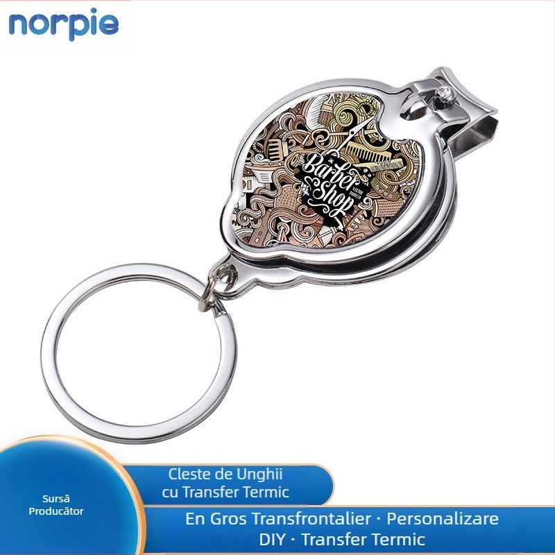 Unghiere transfrontaliere Amazon, clește plat oblic cu transfer termic, breloc, unghiere DIY cu imprimare, clește de unghiere din oțel inoxidabil