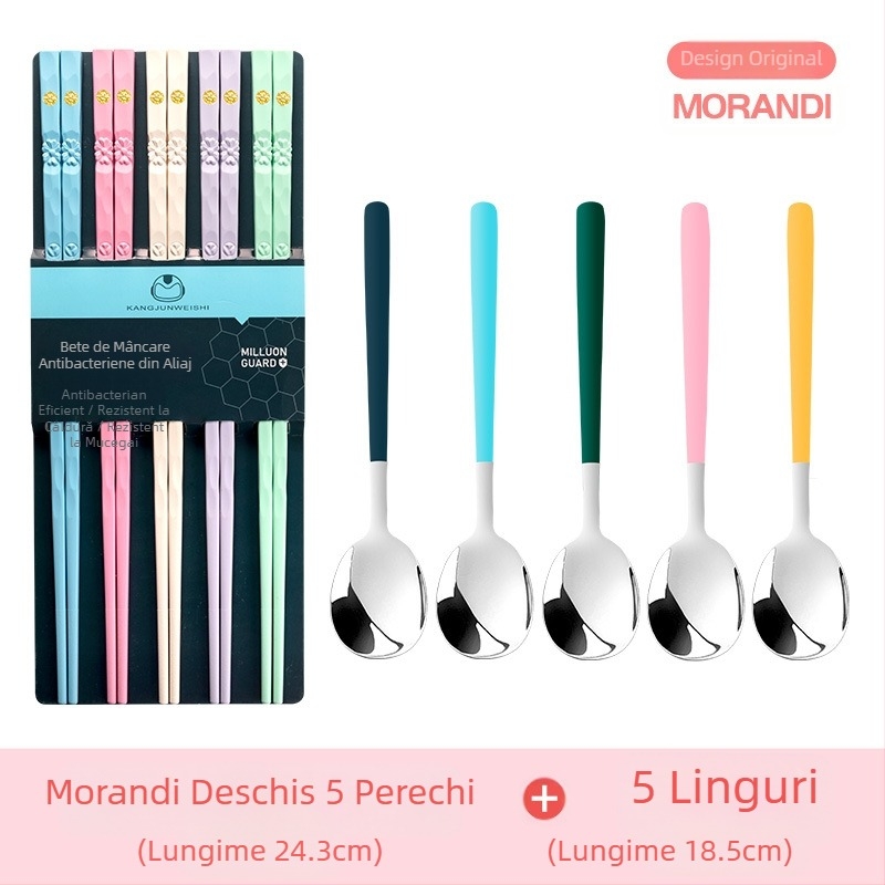 Bețișoare din aliaj Macaron, bețișoare de uz casnic pentru o singură persoană, antibacteriene, anti-mucegai, anti-alunecare, de înaltă calitate, de înaltă calitate, pentru alimente, rapide