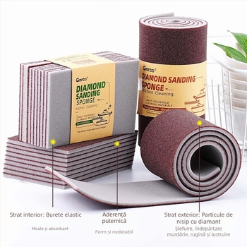 Burete de șmirghel, șterge-te față-verso, decontaminare, șterge bucăți, curățare bucătărie, perie de spălat vase, tigaie, perie magică, tigaie