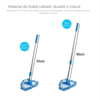 O generație de mini triunghiuri chenille, mop mic retractabil, care tremură cu pereți și tavane