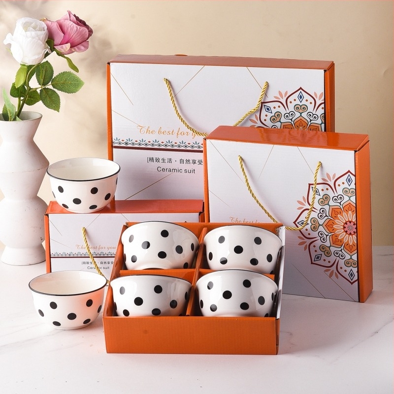 Set de boluri cadou, set de tacâmuri ceramice Camellia, set de cutii cadou cu bol, de vânzare, cadou de deschidere, bol cadou însoțitor, set de bețișoare, bol