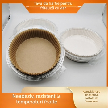 Căptușeli de unică folosință rotunde și pătrate pentru alimente, hârtie pergament impermeabilă pentru cuptorul cu microunde și friteuza cu aer, produs transfrontalier cu vânzări mari