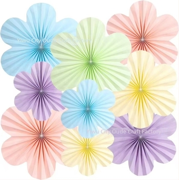 Nou perete flori hârtie evantai flori decorare petrecere de ziua de naștere fereastră fundal perete decorare evantai hârtie agățat decorare