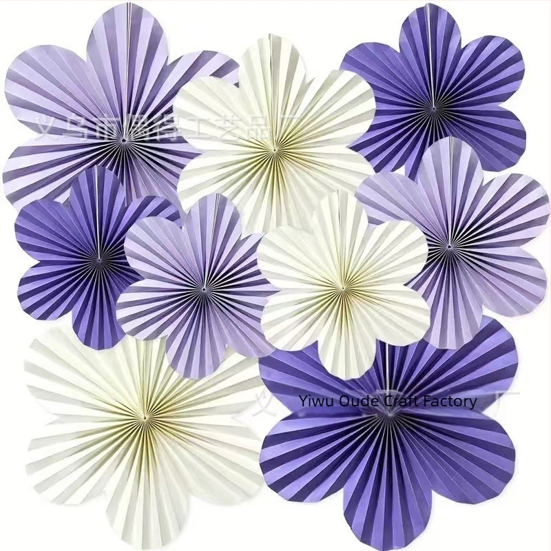 Nou perete flori hârtie evantai flori decorare petrecere de ziua de naștere fereastră fundal perete decorare evantai hârtie agățat decorare