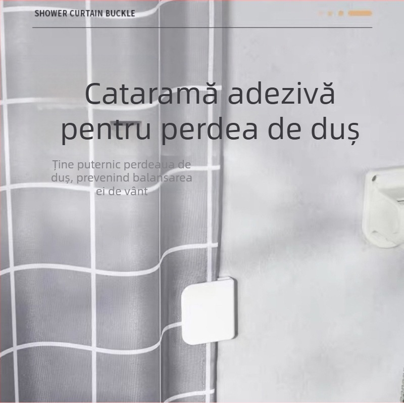 Clemă de perdea de duș transfrontalieră explozie clemă de perdea multifuncțională clemă de fixare fără sudură cataramă de perete de duș cârlig de perdea neperforată