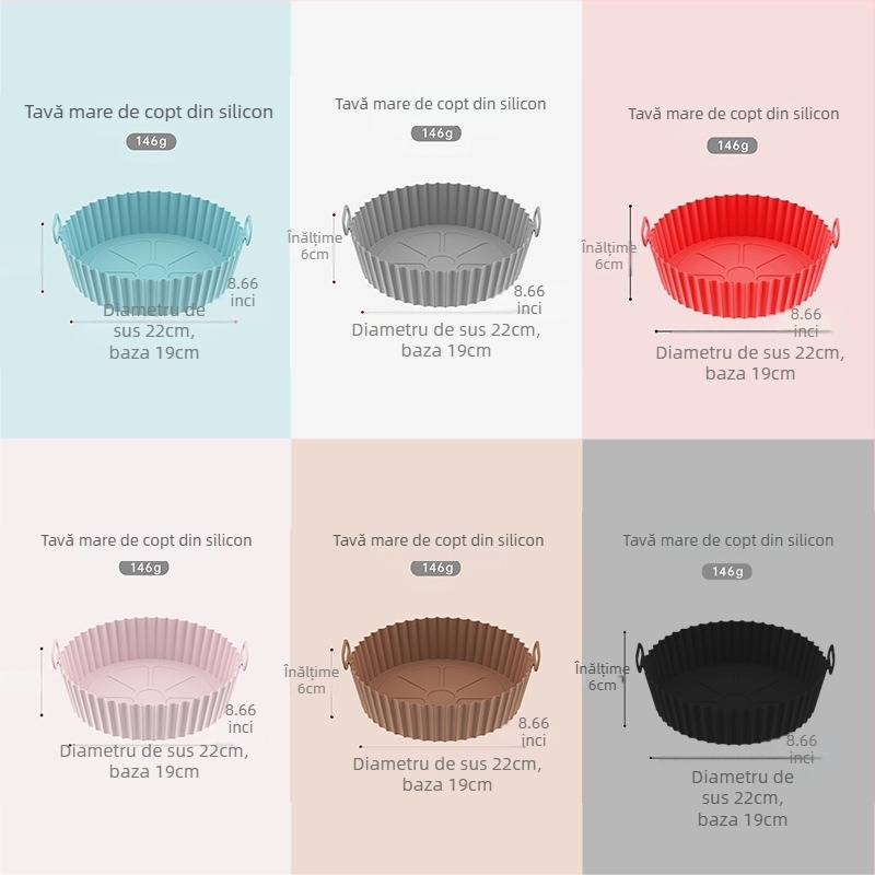 Oală din silicon pentru friteuză cu aer Oală din silicon pentru friteuză cu aer Covoraș din silicon pentru friteuză cu aer