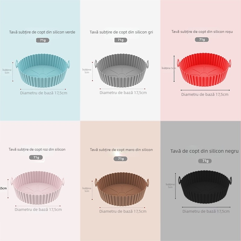 Oală din silicon pentru friteuză cu aer Oală din silicon pentru friteuză cu aer Covoraș din silicon pentru friteuză cu aer