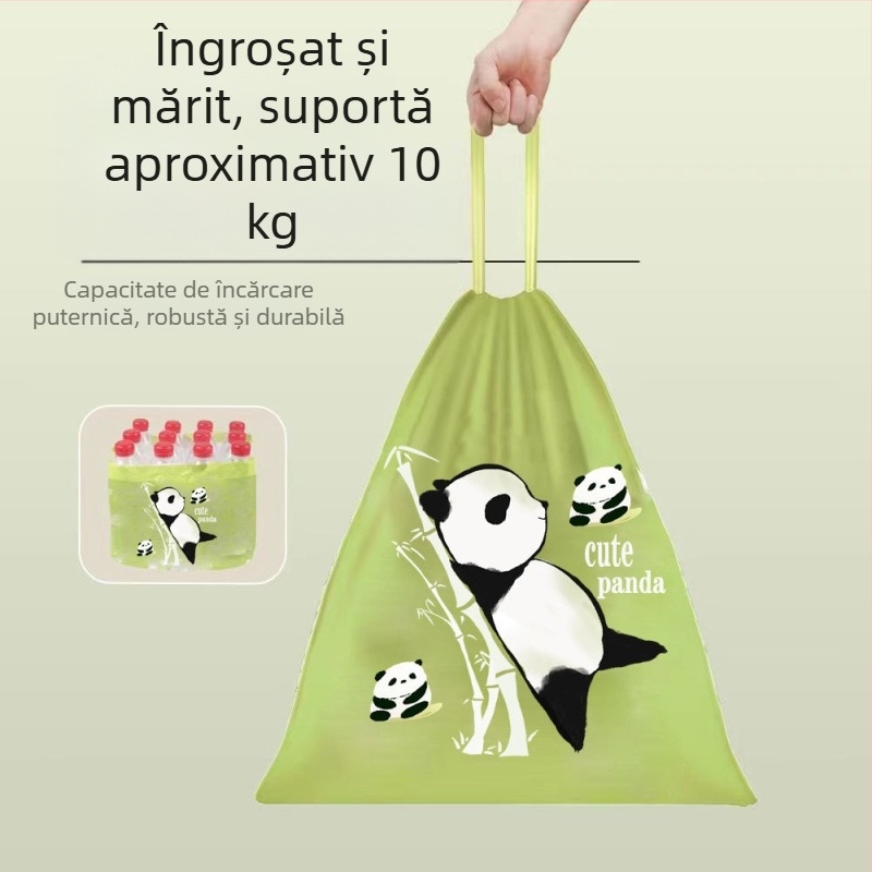 Sac de gunoi cu șnur de rupere, stil Panda, iepure, stil național, extracție, îngroșat, sac de curățare, închidere, ghiozdan de bucătărie, rulat și înșirat