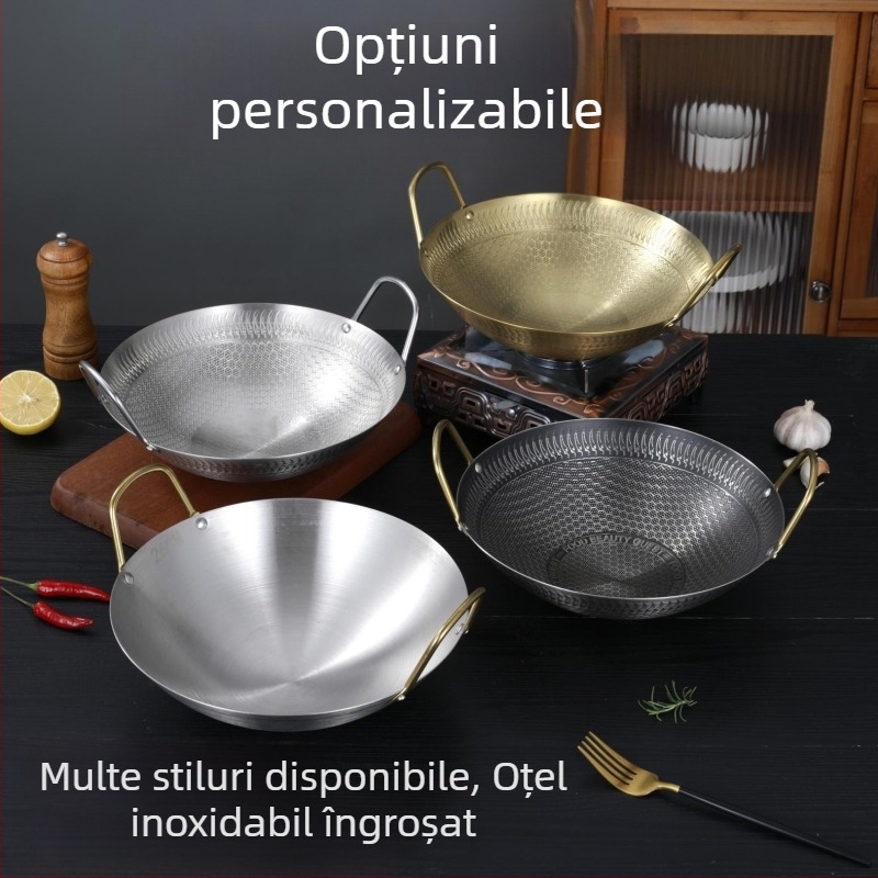 Fabrică directă din lot, antiaderent, îngroșat, din oțel inoxidabil, structură de fagure, oală mică, oală uscată, oală de uz casnic, restaurant, oală comercială, bar Ding