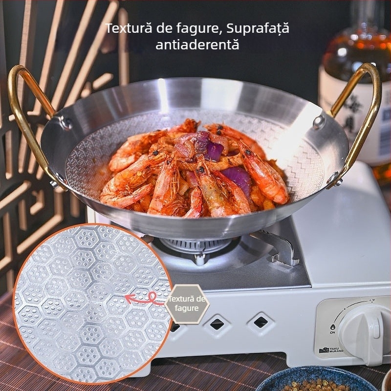 Fabrică directă din lot, antiaderent, îngroșat, din oțel inoxidabil, structură de fagure, oală mică, oală uscată, oală de uz casnic, restaurant, oală comercială, bar Ding