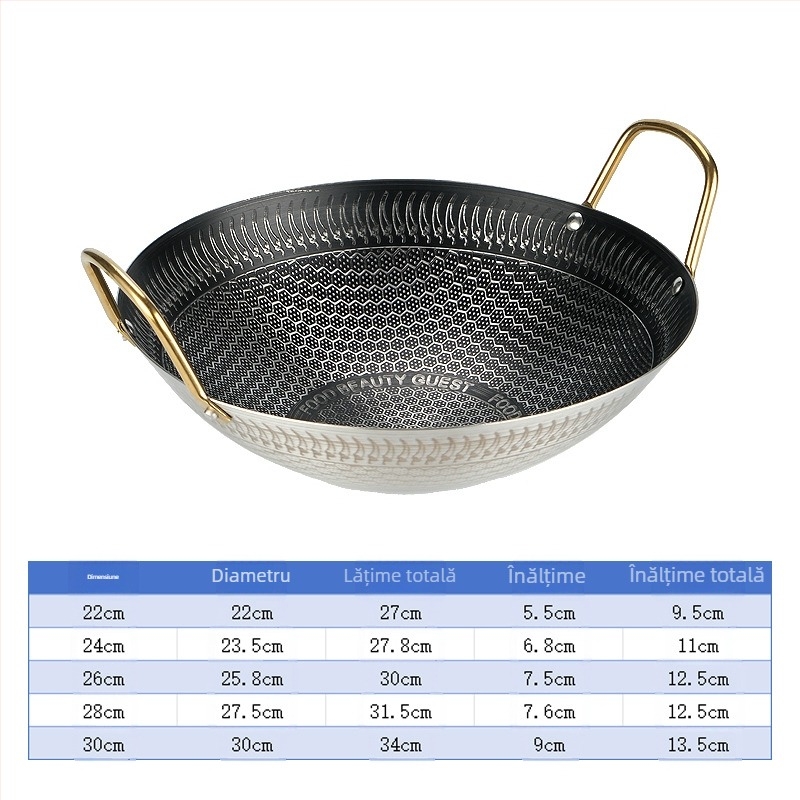Fabrică directă din lot, antiaderent, îngroșat, din oțel inoxidabil, structură de fagure, oală mică, oală uscată, oală de uz casnic, restaurant, oală comercială, bar Ding
