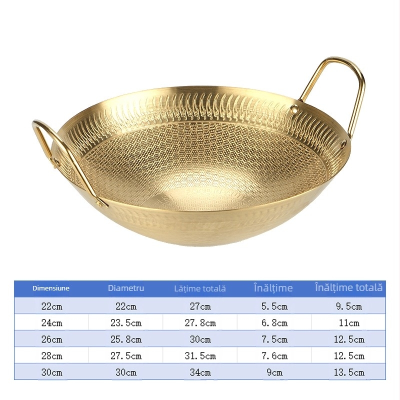 Fabrică directă din lot, antiaderent, îngroșat, din oțel inoxidabil, structură de fagure, oală mică, oală uscată, oală de uz casnic, restaurant, oală comercială, bar Ding