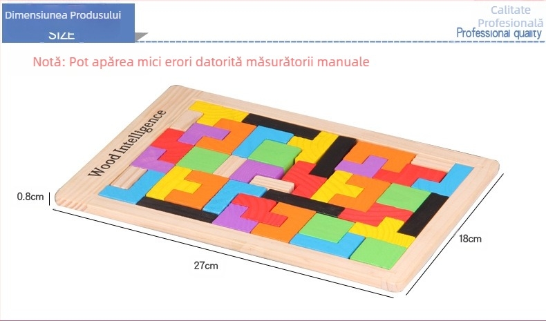 Senteng Kidsren's Educaționale Cel Mai Bune Vânzări Tetris Blocuri de Construcție Intelectuală Puzzle Jucării Puzzle -- Lemn de Pin