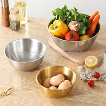 Bol de salată coreean din oțel inoxidabil, bol pentru ouă, cu coacere la cântar și bazin de gătit de uz casnic, bazin de amestecare rece, bol cu tăiței reci