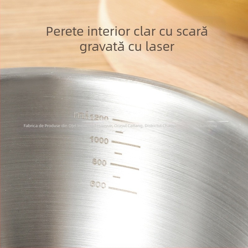 Bol de salată coreean din oțel inoxidabil, bol pentru ouă, cu coacere la cântar și bazin de gătit de uz casnic, bazin de amestecare rece, bol cu tăiței reci