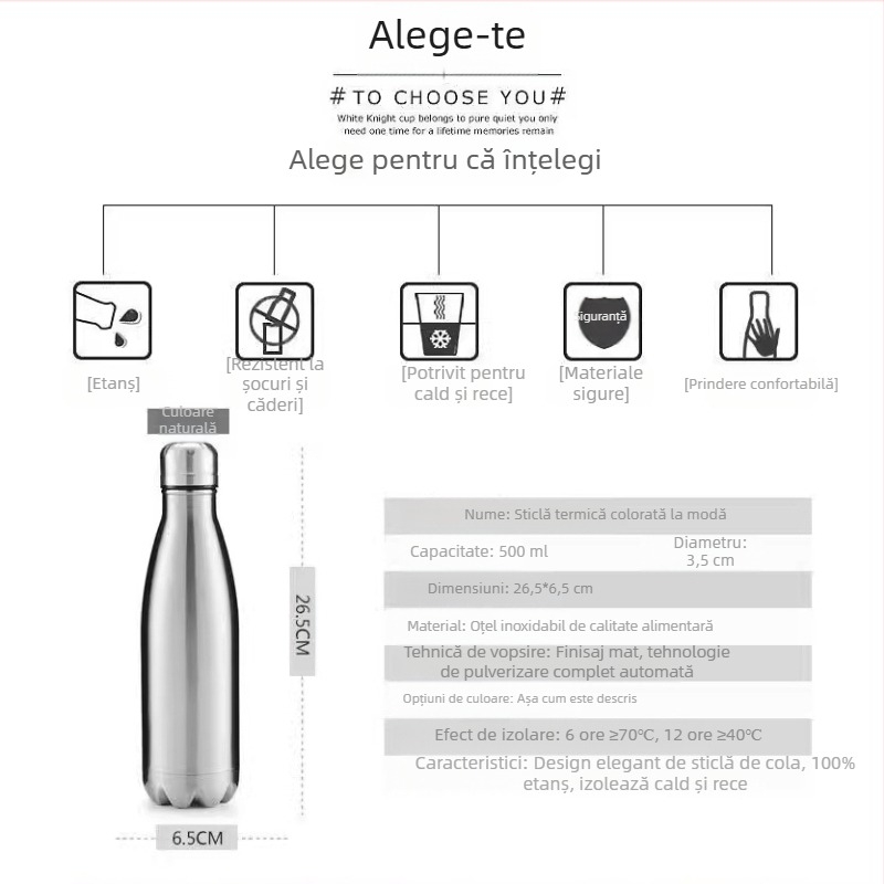 Termos din oțel inoxidabil 304, sticlă de Coca-Cola, capacitate mare, ceașcă sport pentru mașini, cadou publicitar, cană de apă, en-gros