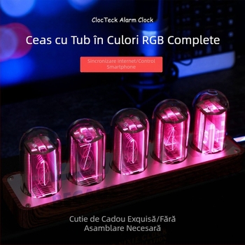 Ceas cu tub luminos Ceas de desktop Amazon recomandat Ceas cu tub luminos fără asamblare Ceas deșteptător creativ cu temporizator
