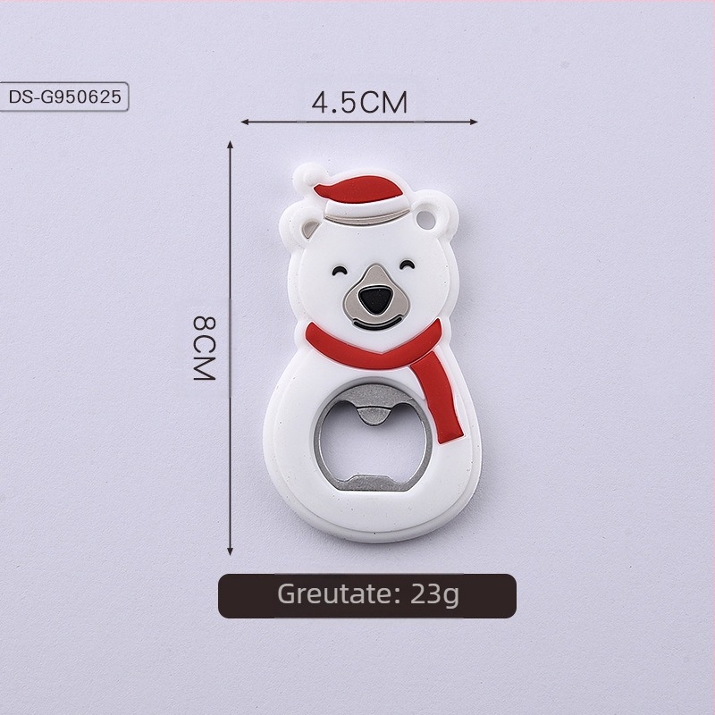 Deschizător de sticle din silicon cu desene animate Moș Crăciun, deschizător de sticle din silicon, deschizător de sticle cadou, deschizător de sticle de bere