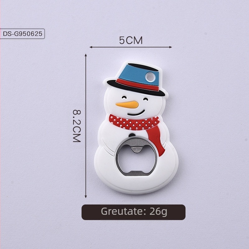 Deschizător de sticle din silicon cu desene animate Moș Crăciun, deschizător de sticle din silicon, deschizător de sticle cadou, deschizător de sticle de bere