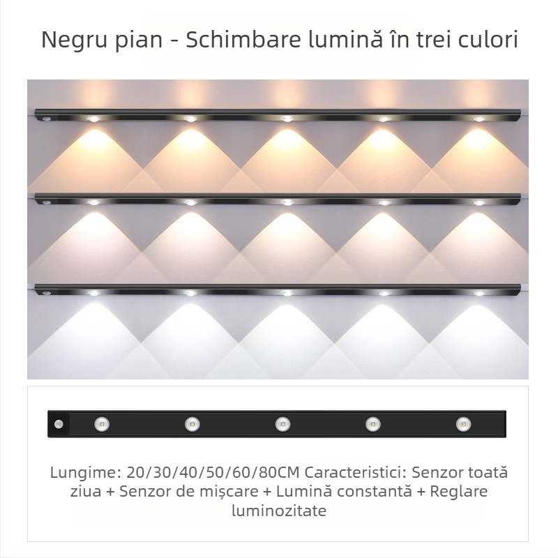 1 buc Smart LED senzor de lumină pentru corpul uman, ochi de pisică, deal, reîncărcabilă, autoadeziv, dulap de vin, dulap, bandă de lumină portabilă