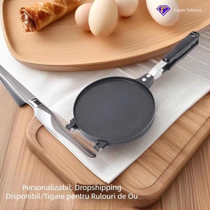 Nouă formă plată pentru rulouri de ou, aliaj de aluminiu, tigaie antiaderentă, presată pentru rulouri de ou, înghețată, mucegai crocant pentru copt