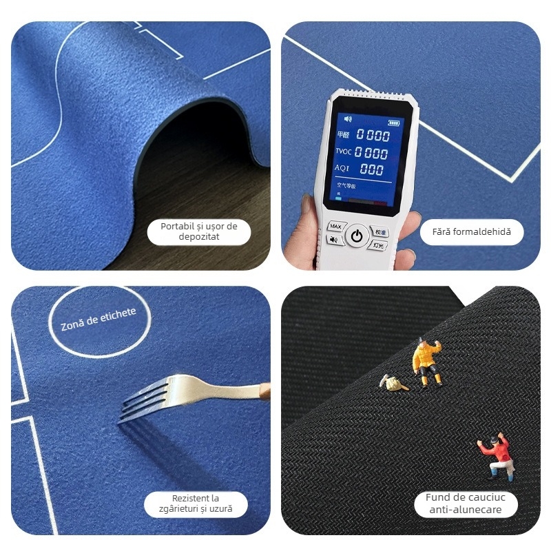 Față de masă Mahjong din catifea cu tehnologie specială pentru competiții de ouă, față de masă, covoraș antiderapant pentru poker, covoraș de masă pătrat izolat fonic și cu reducere a zgomotului