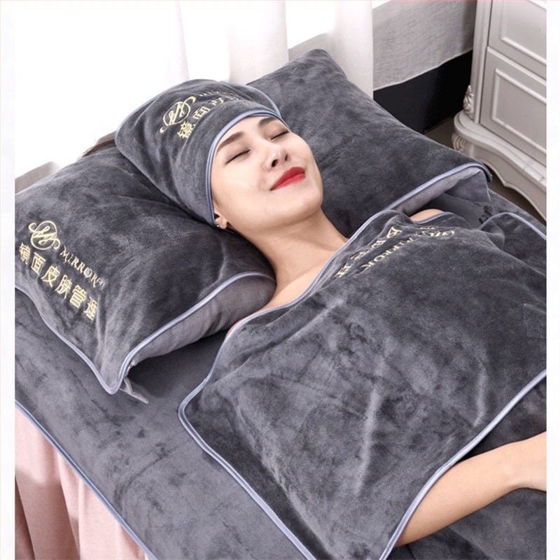 Prosop de salon de înfrumusețare din microfibră, logo personalizat, Velcro, fără scame, pentru gestionarea pielii, set de trei piese