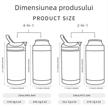 Cană termos pentru copii, 4 în 1, din oțel inoxidabil 304, cutie de Coca-Cola, 16 oz, portabilă, pentru cafea