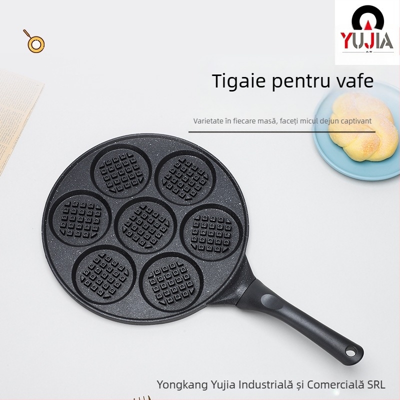 Tavă de copt internă directă transfrontalieră pentru comerț exterior, tigaie de vafe cu 7 găuri pentru micul dejun, mucegai pentru omletă pentru bebeluși, en-gros